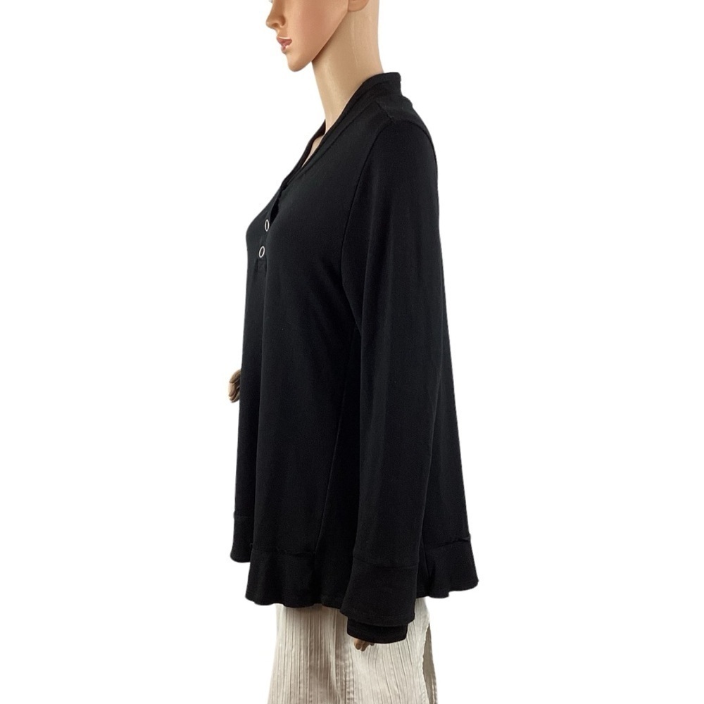 Soft Surroundings Top Size L Black Long Sleeve - Picture 4 of 7